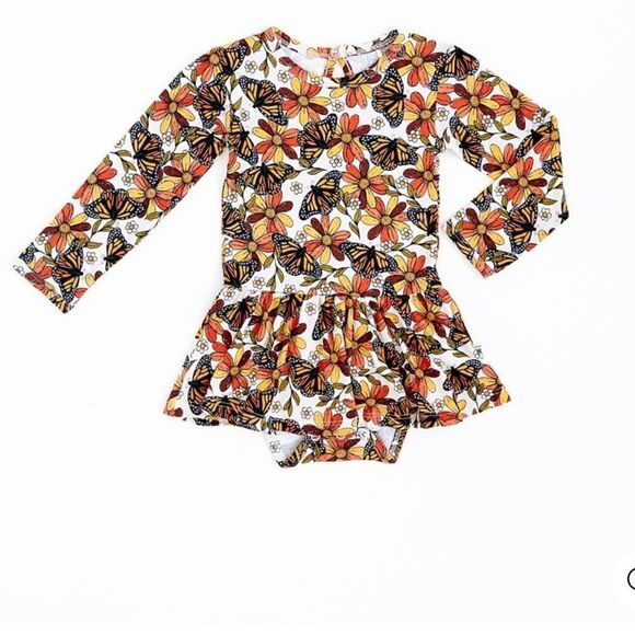 Little Bum Bums NATURAL BAMBOO Ruffle Dress Camo 18-24‎ Months NWT in packaging - Picture 2 of 5